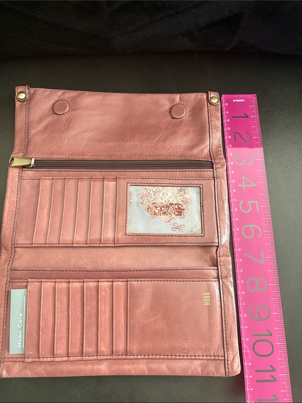 HOBO Pink Leather Fold-Over Clutch Wallet - Women - Picture 6 of 15